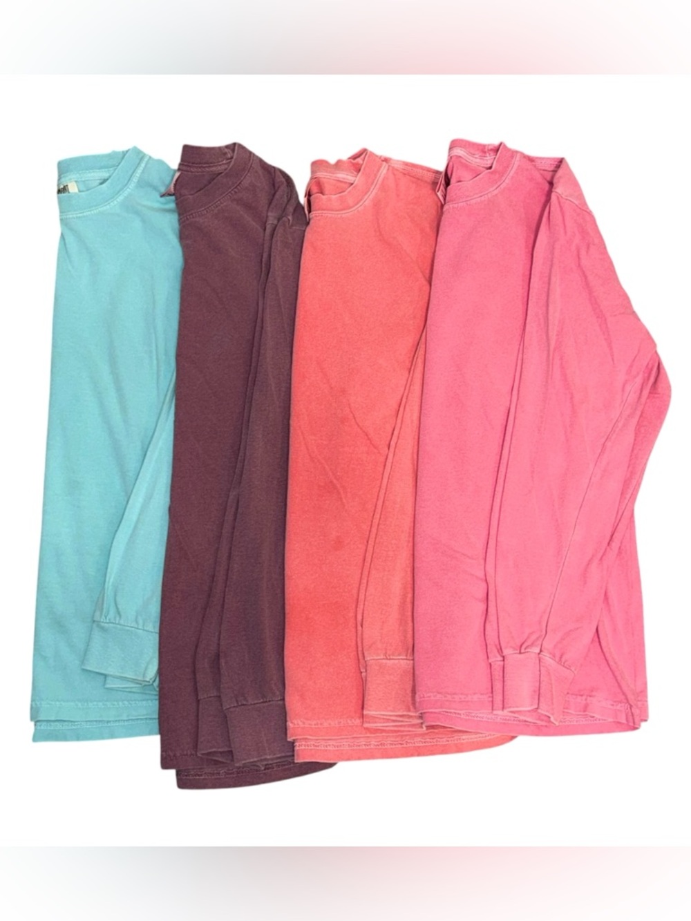4 Pc Blank Long Sleeve Shirt Lot Small Comfort Colors Bundle